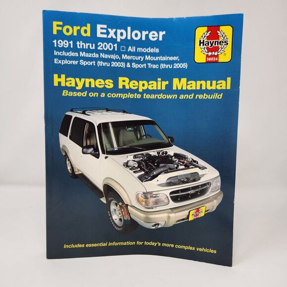 X Haynes Repair Manual 36024 Ford Explorer 1991-2001 Navajo Mountaineer Sport - Picture 1 of 12